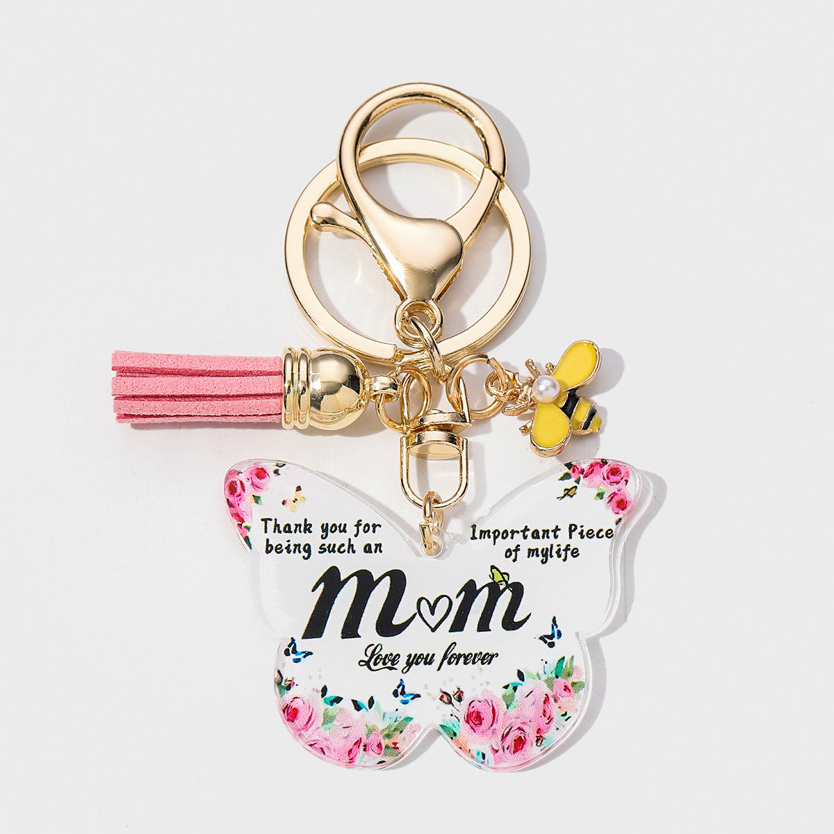 Wholesale Butterfly Shape Acrylic MOM Pendant Key Chain